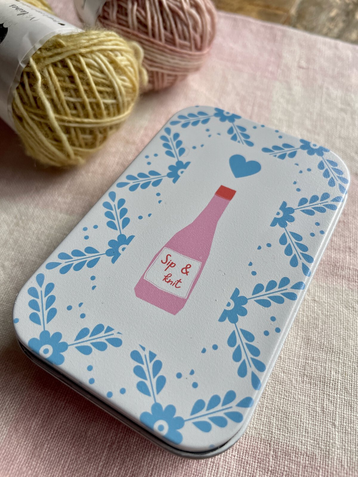 Sip and Knit Tin
