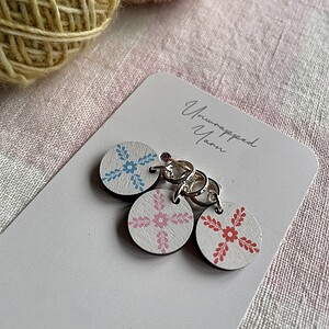 Set of Three Summer Floral Stitch Markers/Progress Keepers