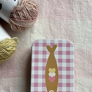 Pink Gingham Sardine Tin