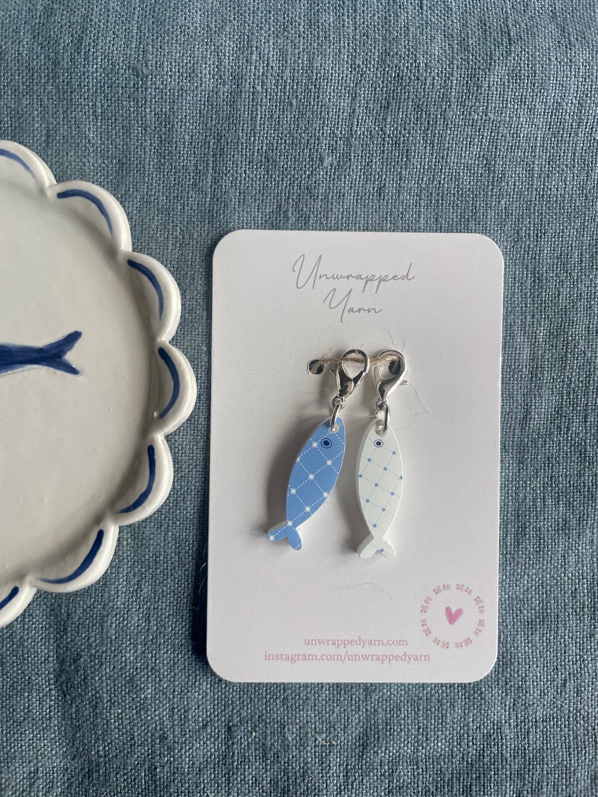 Set of Two Sardine Stitch Markers/Progress Keepers