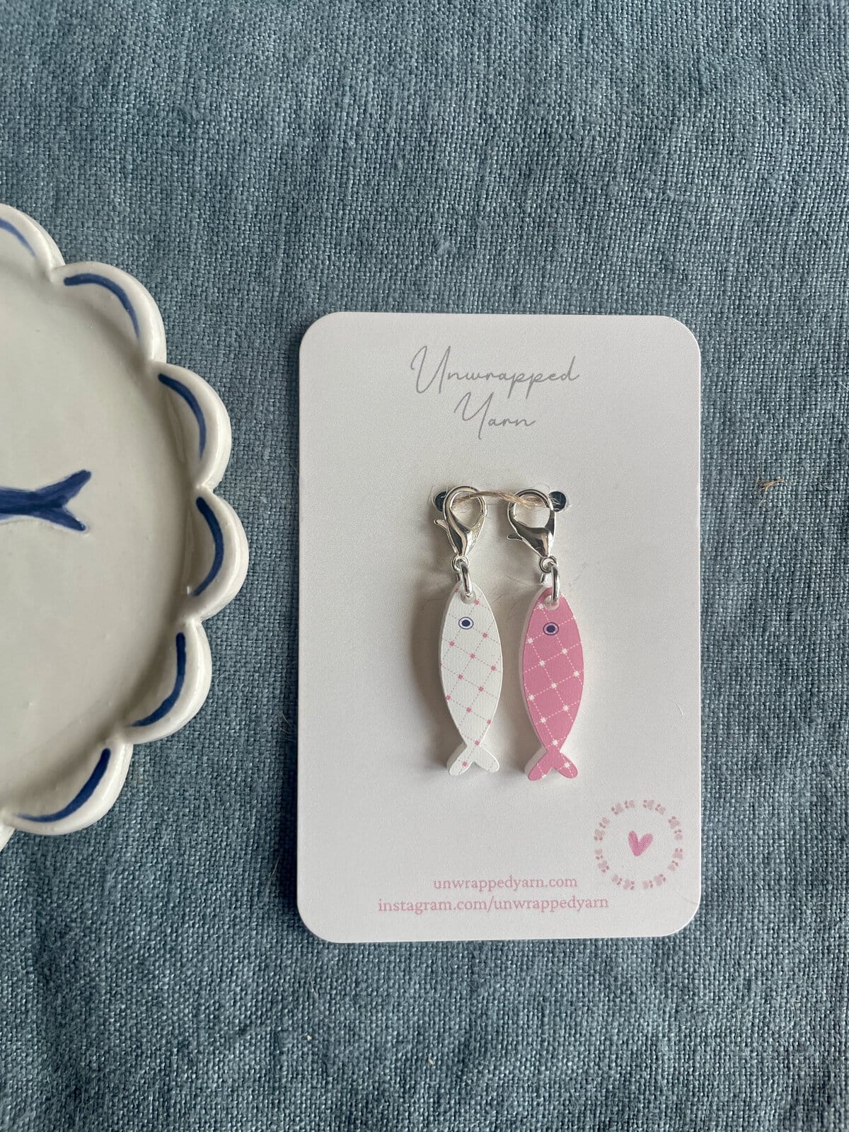 Set of Two Sardine Stitch Markers/Progress Keepers - Image 2