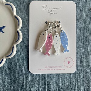 Set of Four Sardine Stitch Markers/Progress Keepers