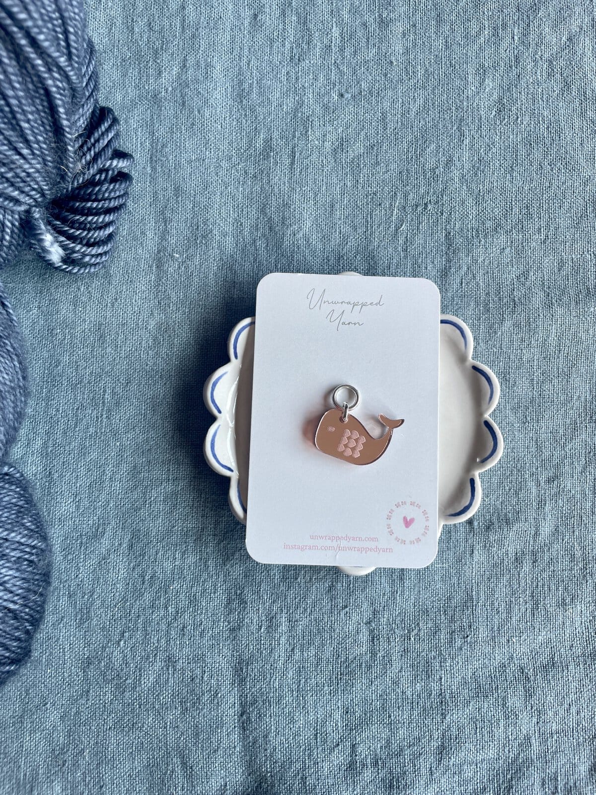 Mirrored Whale Stitch Marker - Image 2