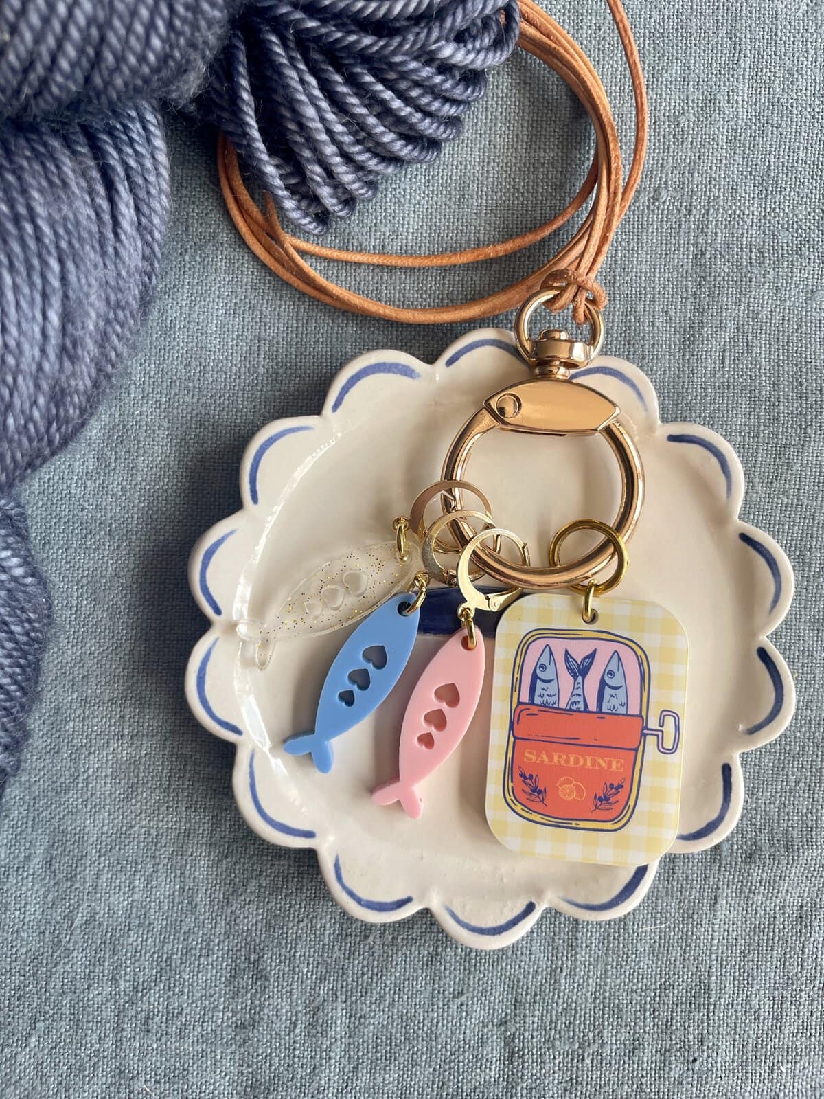 Sardine Tin Stitch Marker Necklace - Image 2