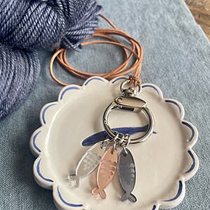 Mirrored Sardines Stitch Marker Necklace