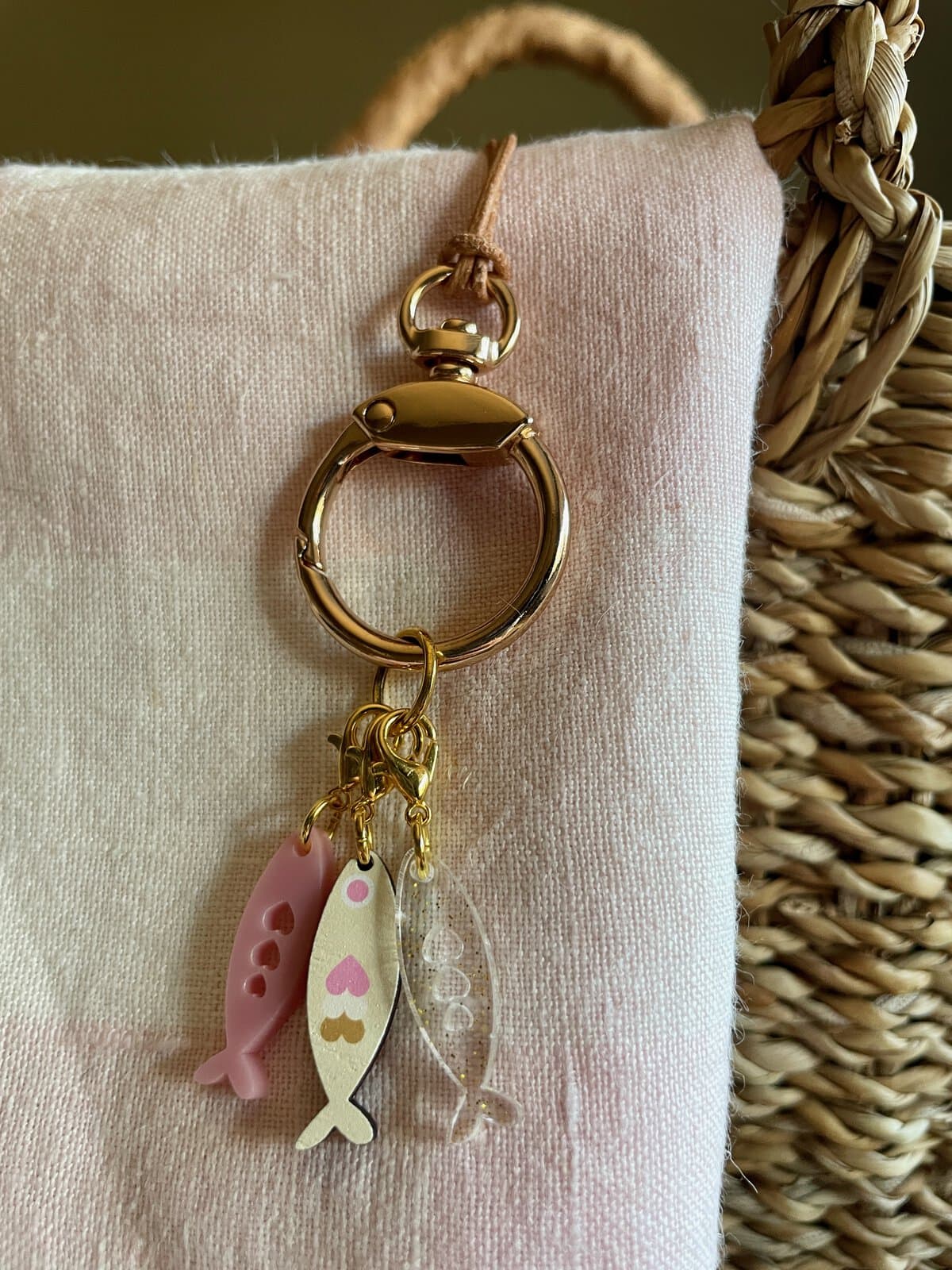 Pink Sardines Stitch Marker Necklace - Image 2