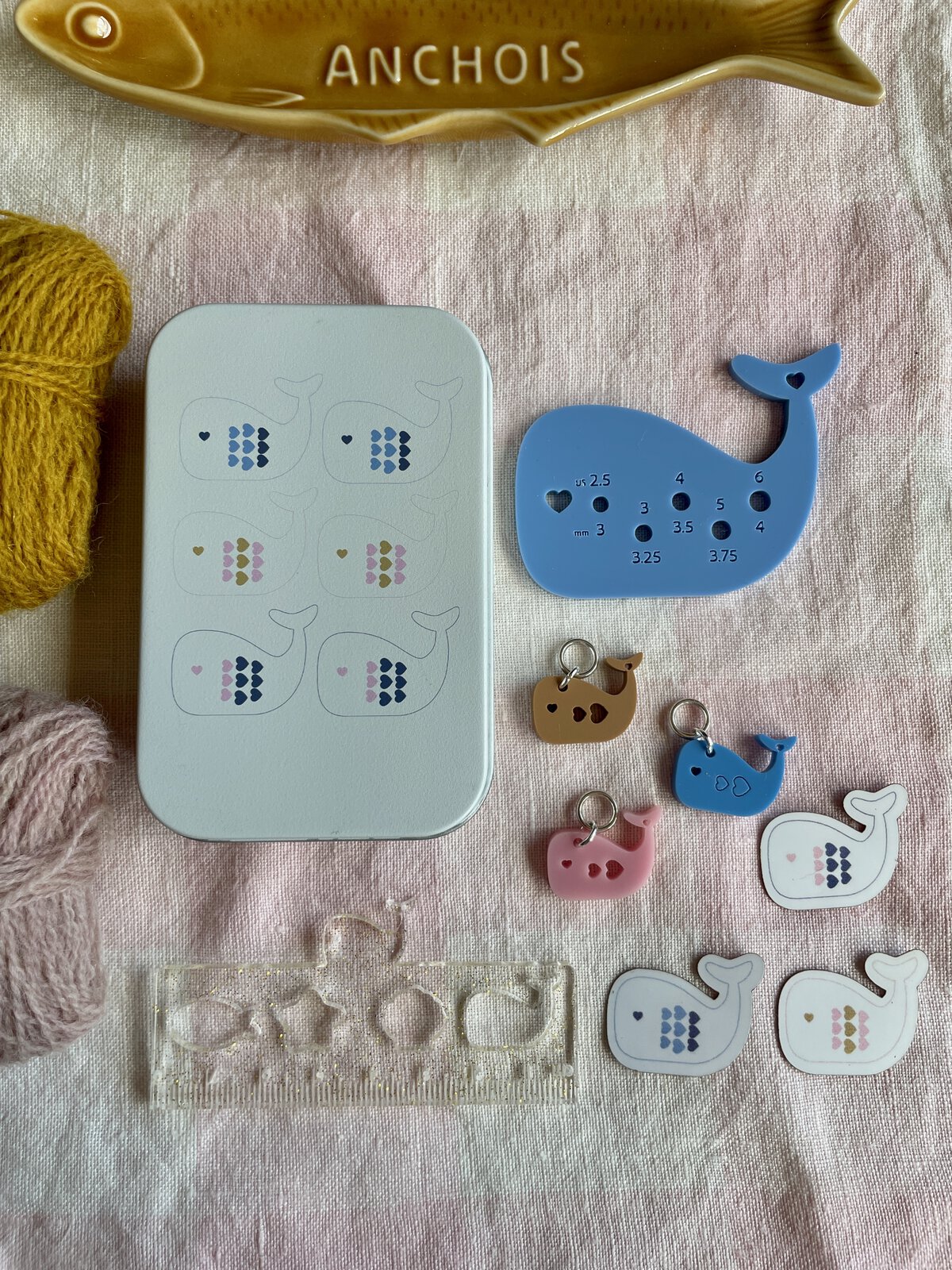 Whale with Hearts Tin Gift Set