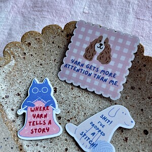 Dog and Yarn Kitty Sticker Set