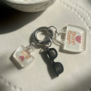 Sweater Weather Department Totes and Pair of Glasses Bag Charm