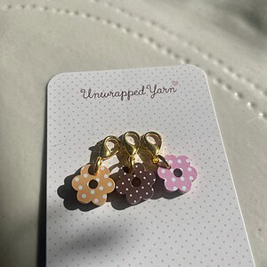 Set of Polka Dot Flower Stitch Markers