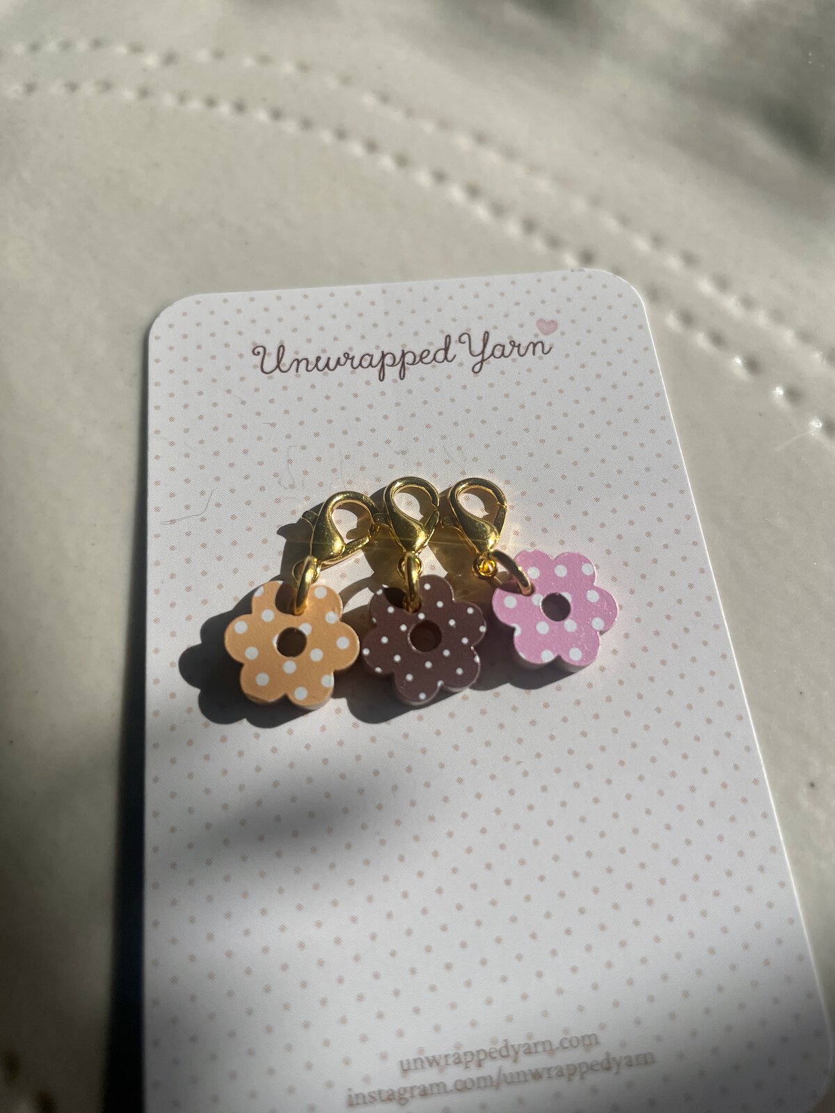 Set of Polka Dot Flower Stitch Markers