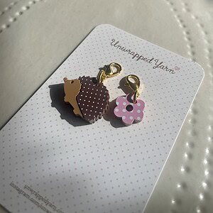 Hedgehog and Flower Stitch Marker Set