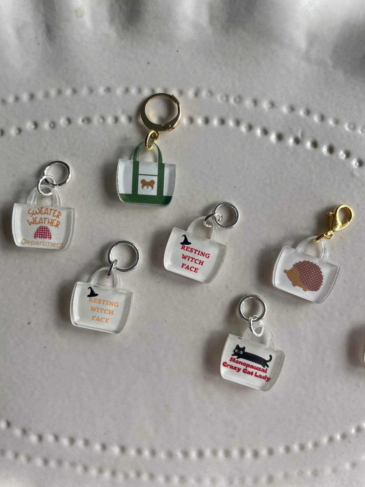 Mini Tote Bag Stitch Marker