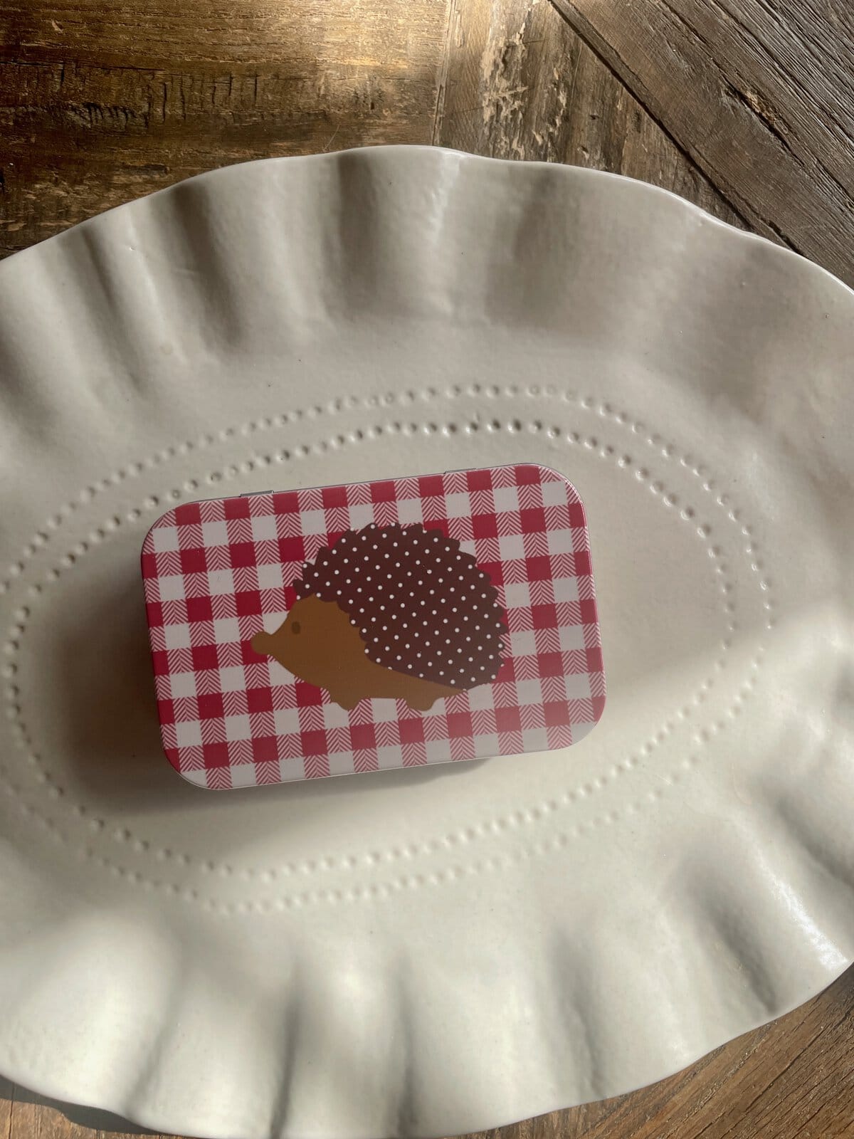 Polka Dot Hedgehog Tin