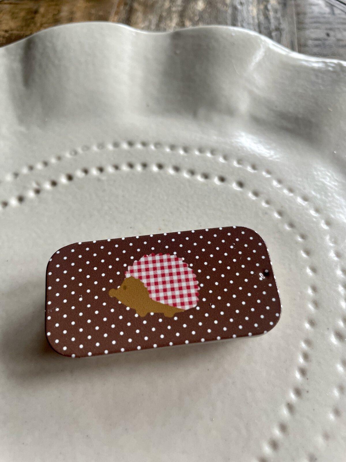 Gingham Hedgehog Tin - Image 2
