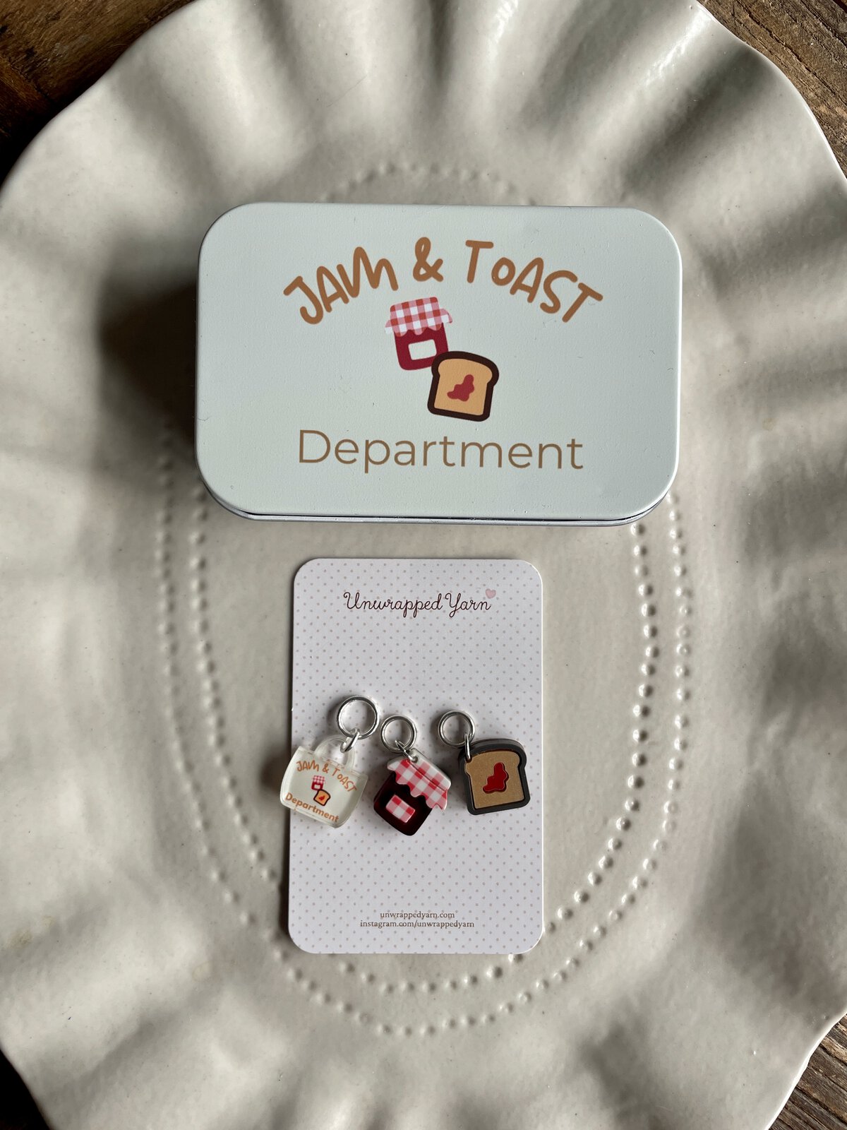 Jam and Toast Department Tin and Matching Notion