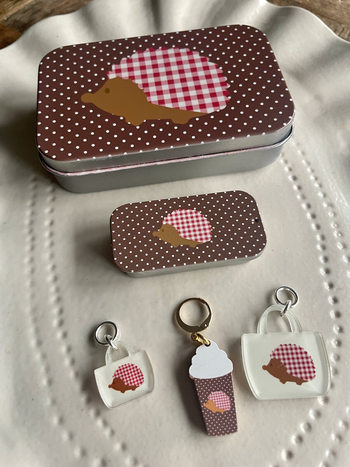 Hedgehog Tins with Matching Notions